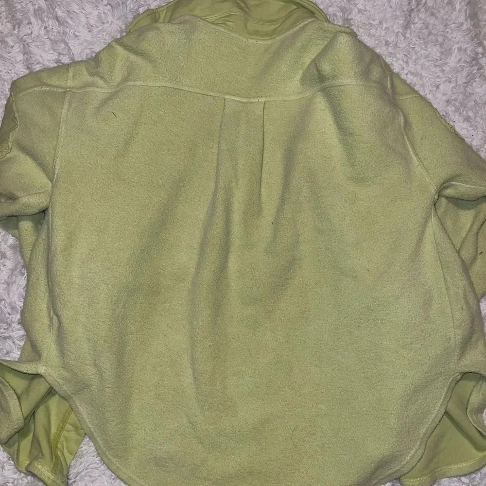 Free People Ruby Shacket Shirt Jacket Size Medium Neon Yellow / Lime Green - Picture 4 of 4